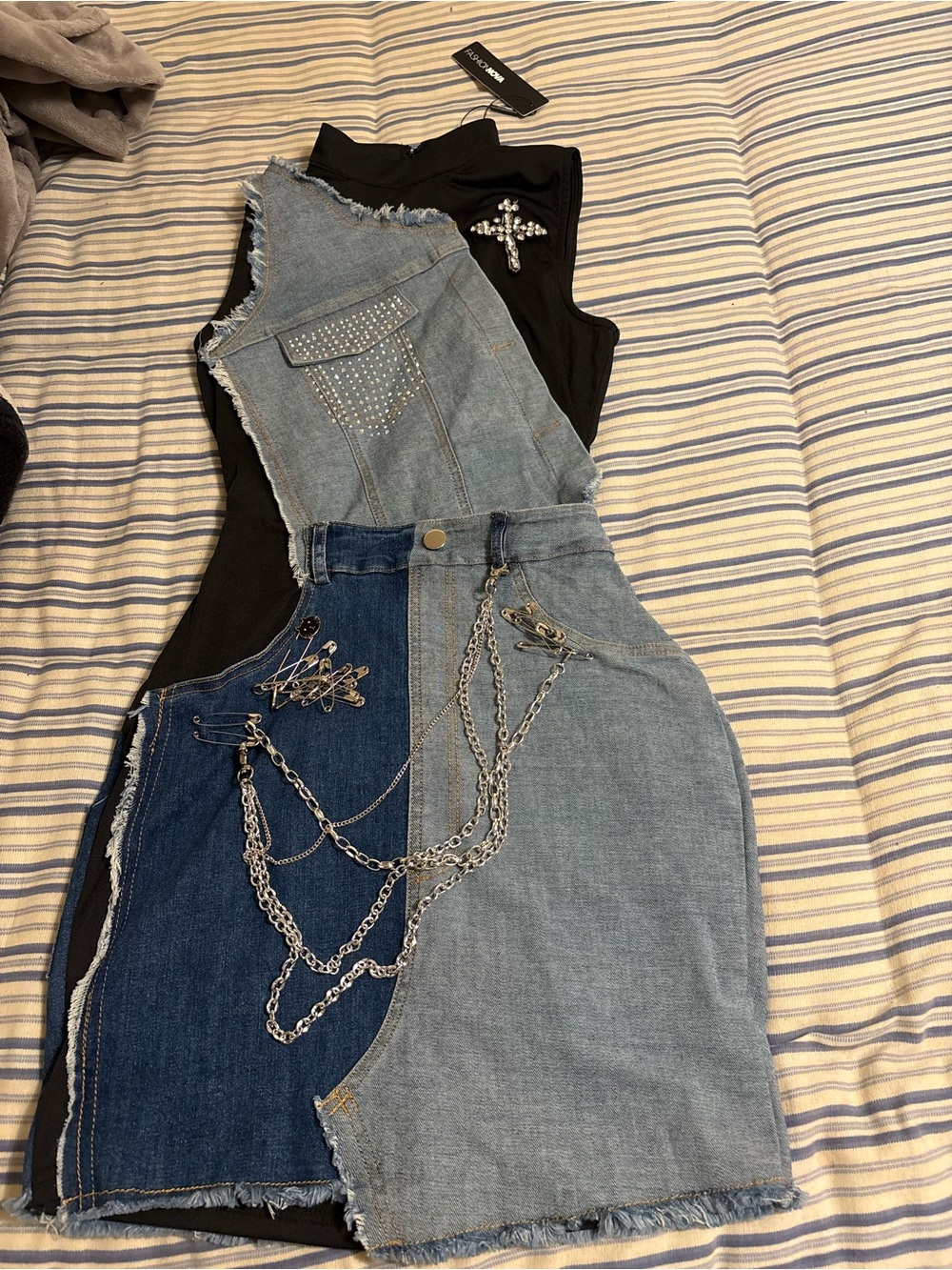 Fashion Nova Damsel in Denim Mini Dress - Picture 1 of 11